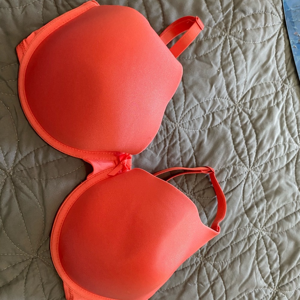 Coral pink bra